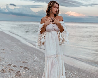 Boho Dress, Boho Wedding Dress, Bohemian Dress, Photoshoot Dress, Cotton Dress, Maxi Dress, Bohemian Wedding Dress, Long White Dress, Dress