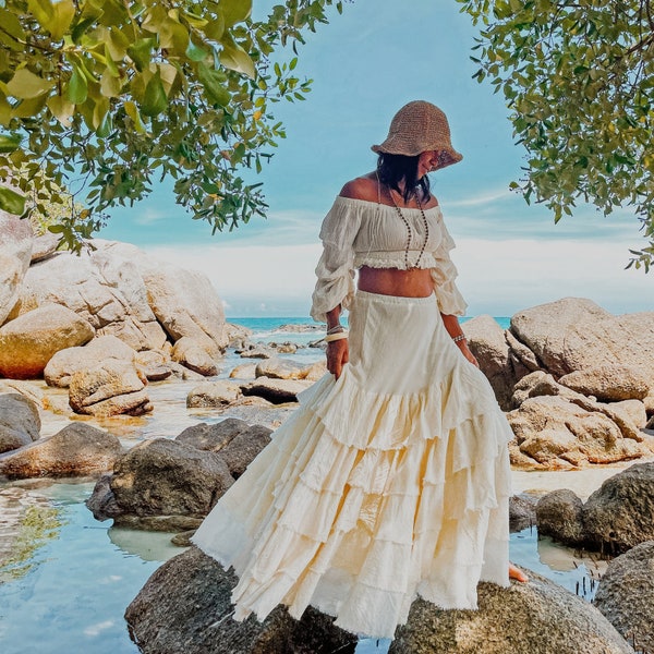 Full Ruffle Wrap Skirt Etsy