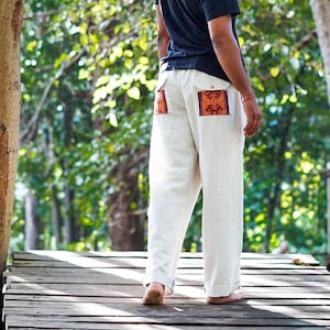 Men Linen Pants, White Linen Pants, Men Linen Clothing, Linen Pocket Pants, Loose Linen Pants, Loose Linen Men Pants, Wide Linen Pants