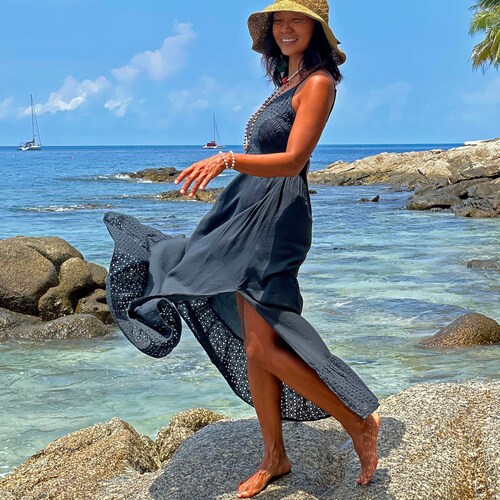 Black Maxi Dress Prom Dress Boho Dress 
