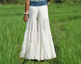 Wide Leg Pants, White Wide Leg Pants, White Loose Pants, Women Loose Pants, White Cotton Pants, Loose Cotton Pants, Cotton Wide Pants, Pants