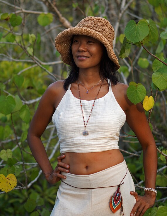 Backless Top Hippie Halter Crop Top 