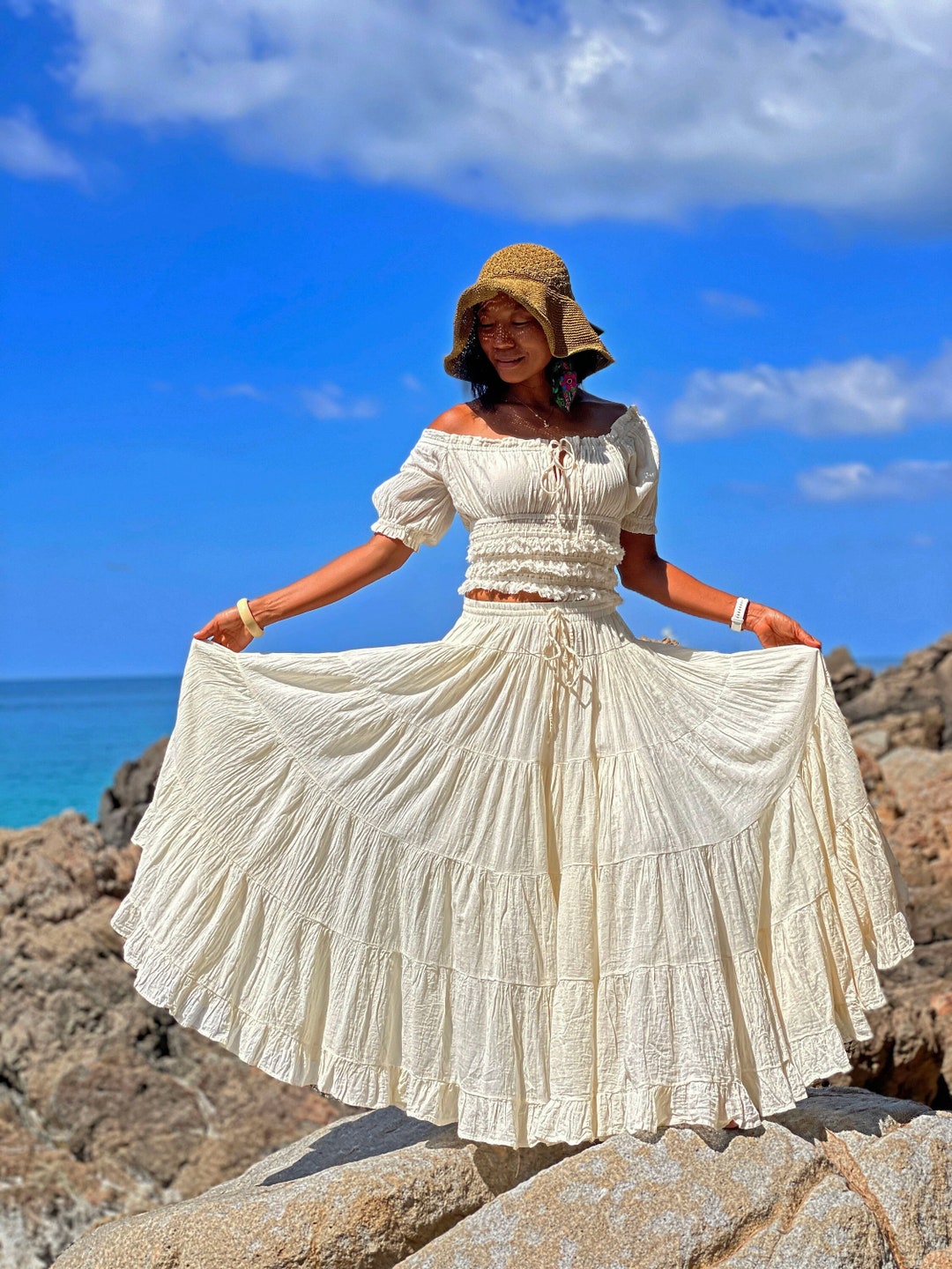 Boho Tiered Maxi Skirt main image 0