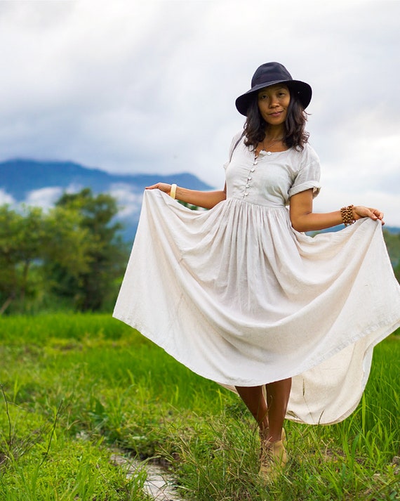 white boho dress