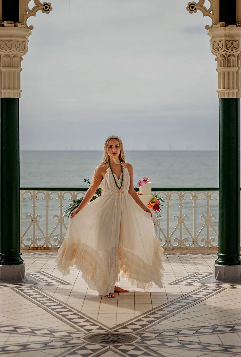 Robe de Mariée, Robe de Mariée Boho, Robe de Mariée Bohème, Elégante Robe Boho, Robe de Mariage, Robe de Mariée en Coton Robe Boheme mariage image 8