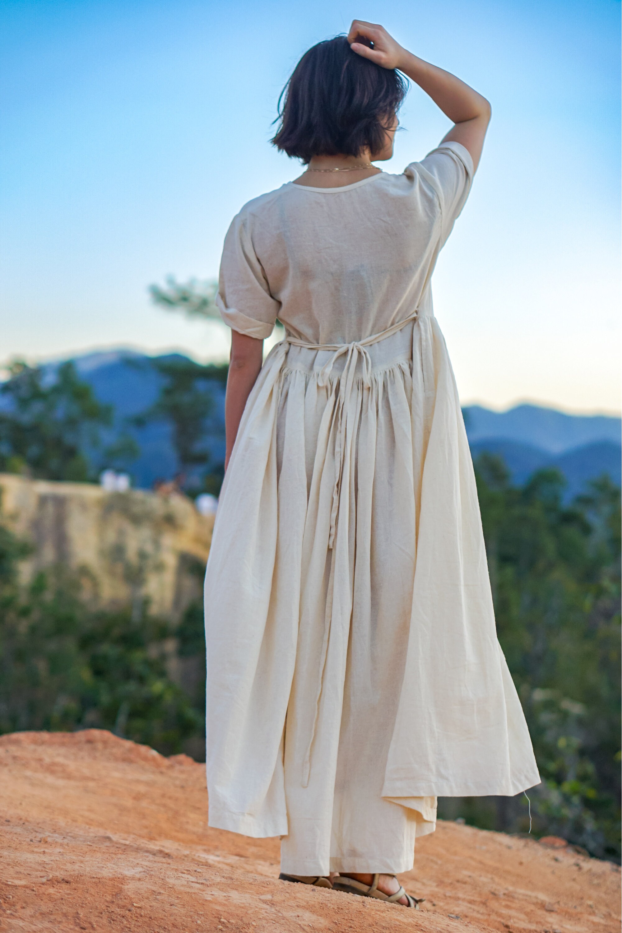 white christmas dresses Stretch Cotton Sleeveless Polka Dot Midi Dress main image 1