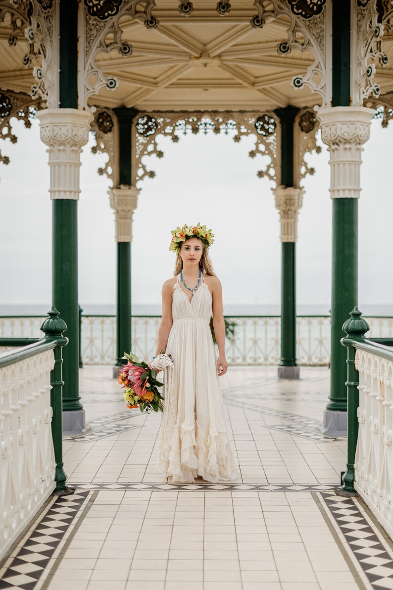 Robe de Mariée, Robe de Mariée Boho, Robe de Mariée Bohème, Elégante Robe Boho, Robe de Mariage, Robe de Mariée en Coton Robe Boheme mariage image 5