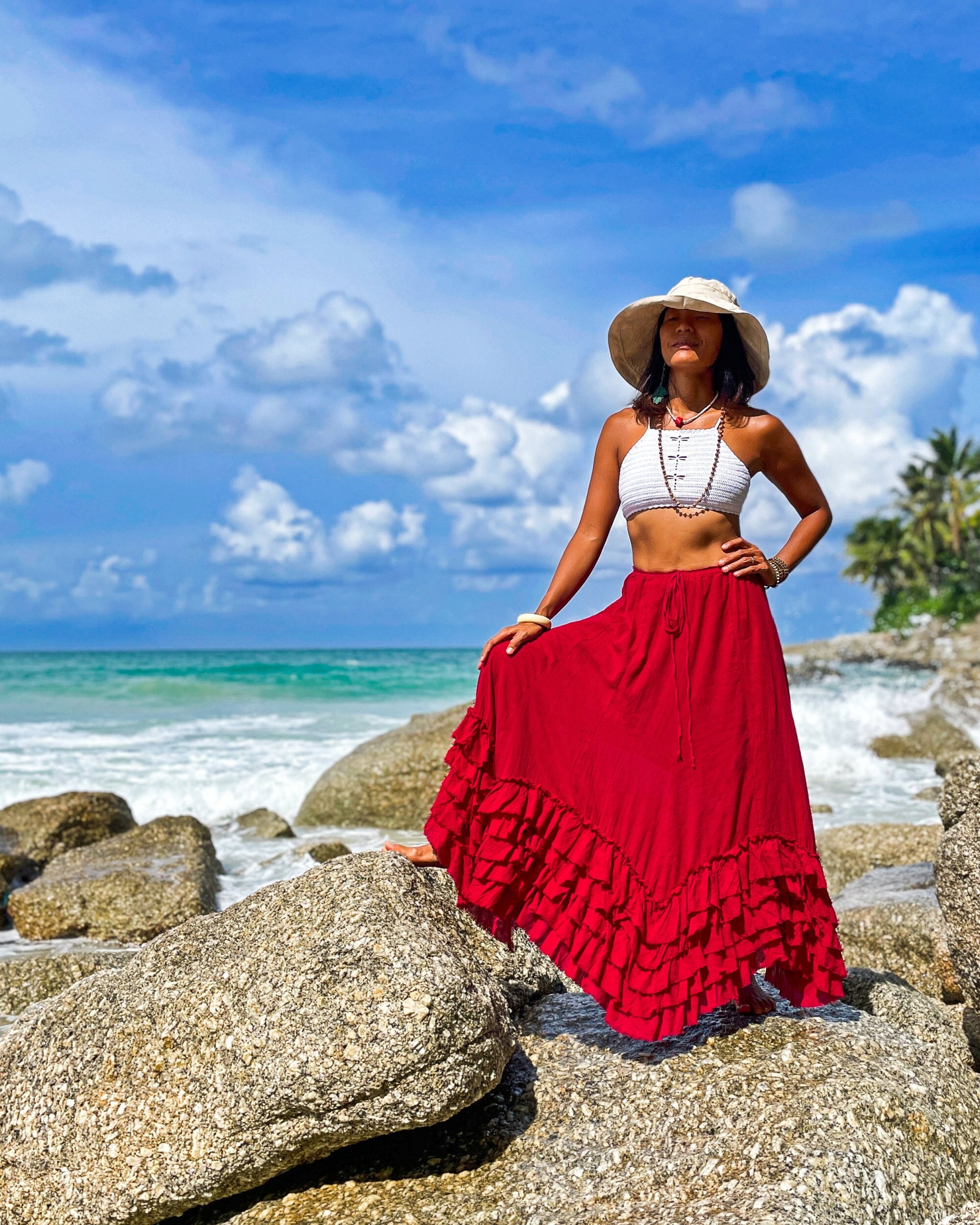 Red Skirt Red Skirt for Women Plus Size Skirt Boho Skirt