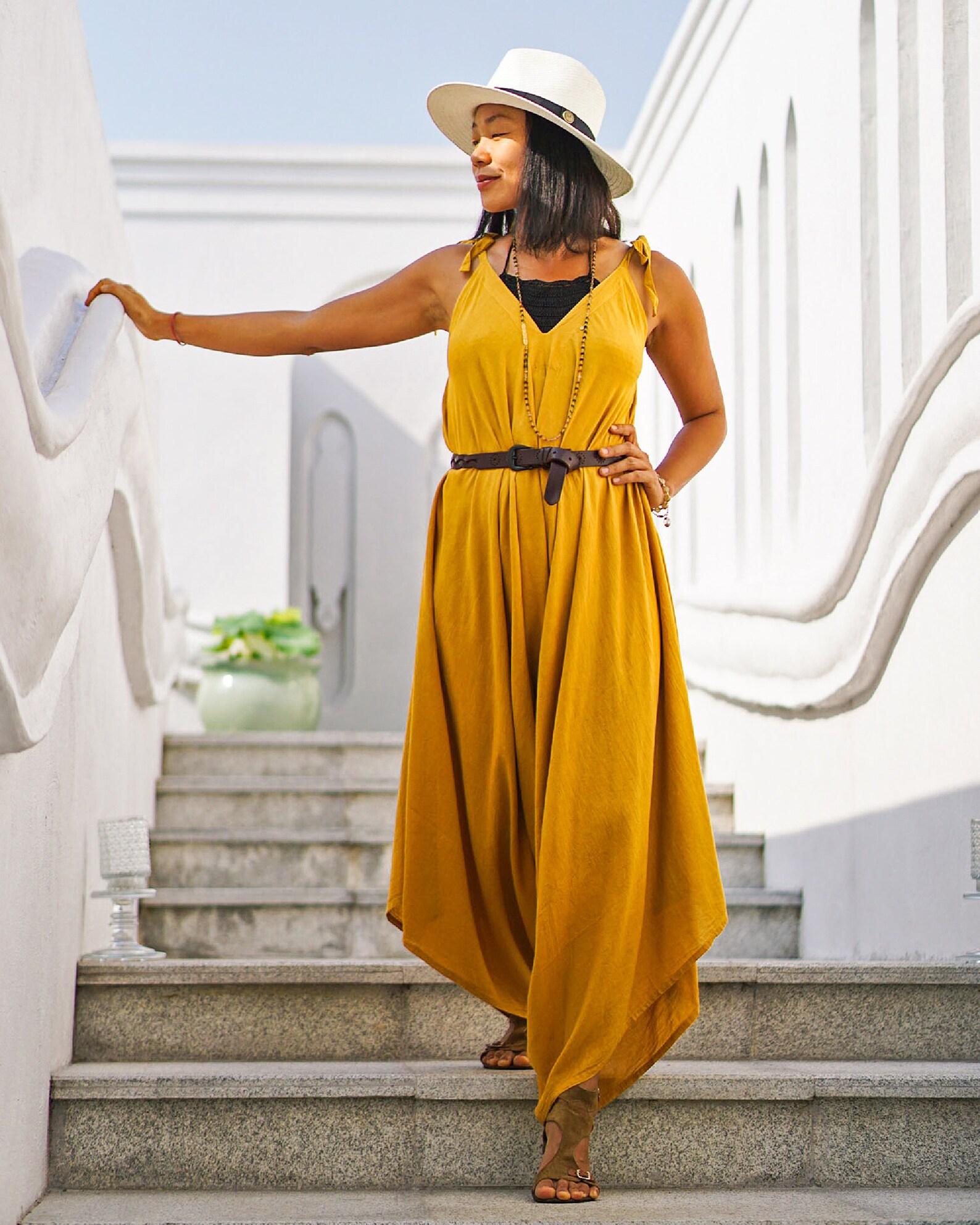 Jumpsuit Women Harem Jumpsuit Yellow Jumpsuit Plus Size Etsy