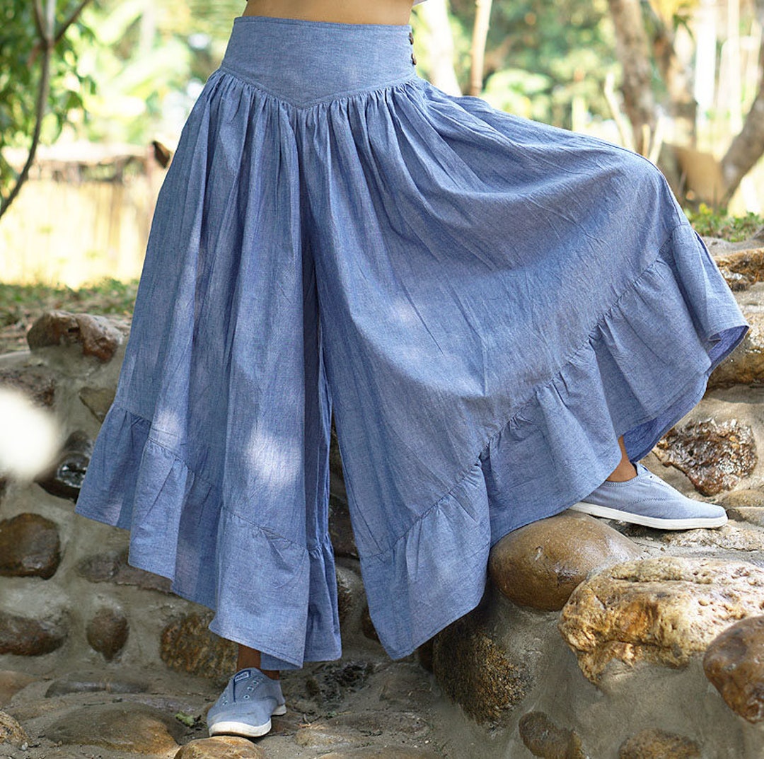 Blue Sky Skirt Pants for Women Light Blue Skirt Pants for Etsy