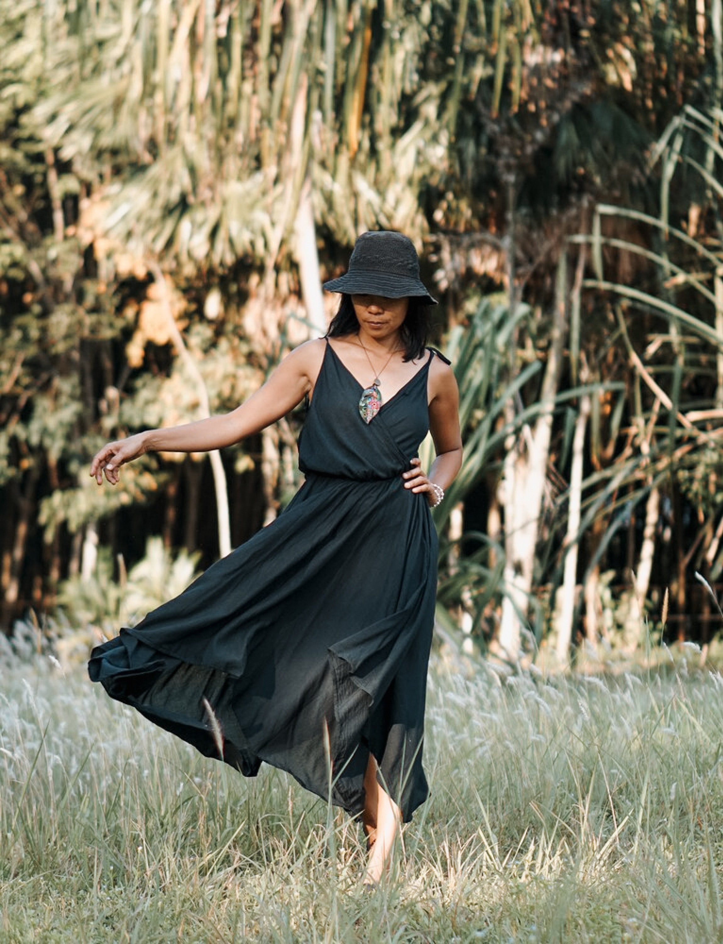 loose black summer dress