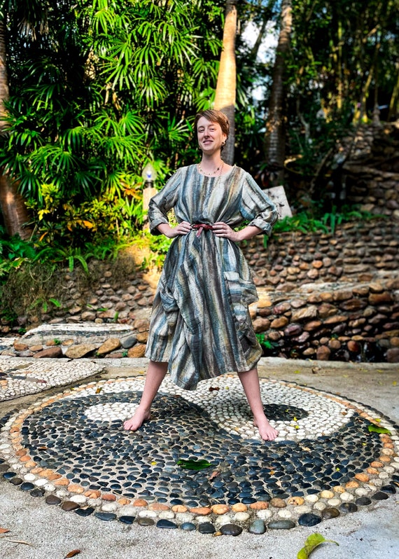 Tie Dye Dress Tie Dye Clothing Shibori Dress Natural Clothing