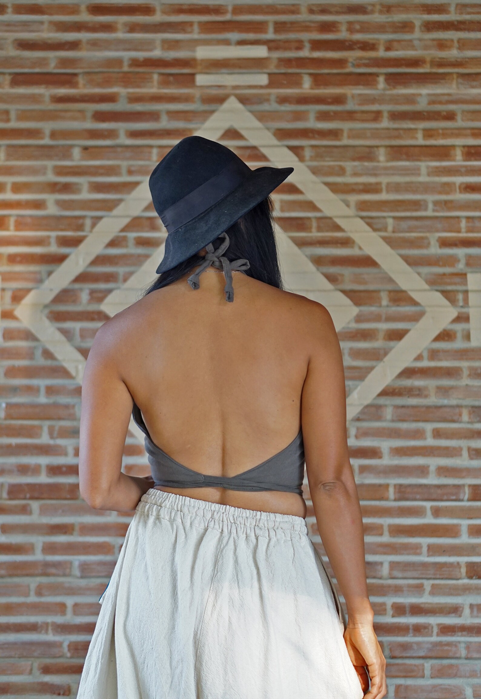 Backless Sleeveless Red Crop Top for Yoga Cotton triangle | Etsy