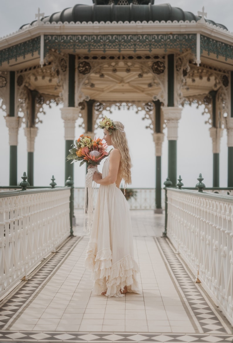 Robe de Mariée, Robe de Mariée Boho, Robe de Mariée Bohème, Elégante Robe Boho, Robe de Mariage, Robe de Mariée en Coton Robe Boheme mariage image 3