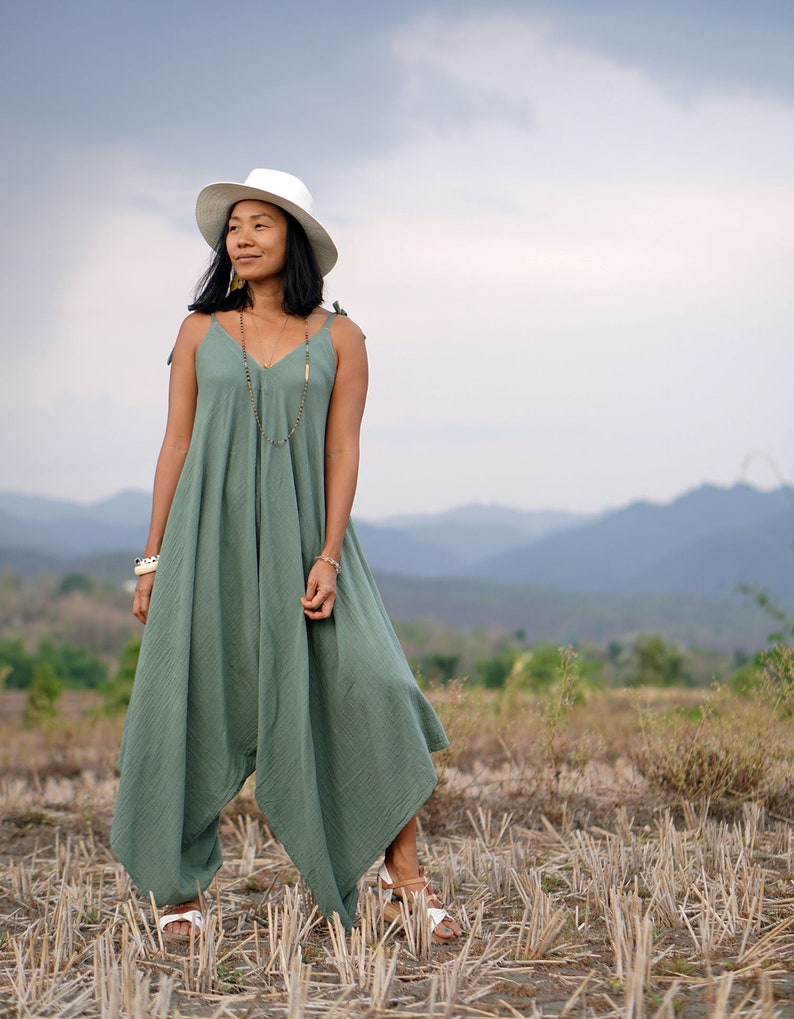 Boho Dress Jumpsuit Harem Jumpsuit Summer Jumpsuit Wide Leg Etsy