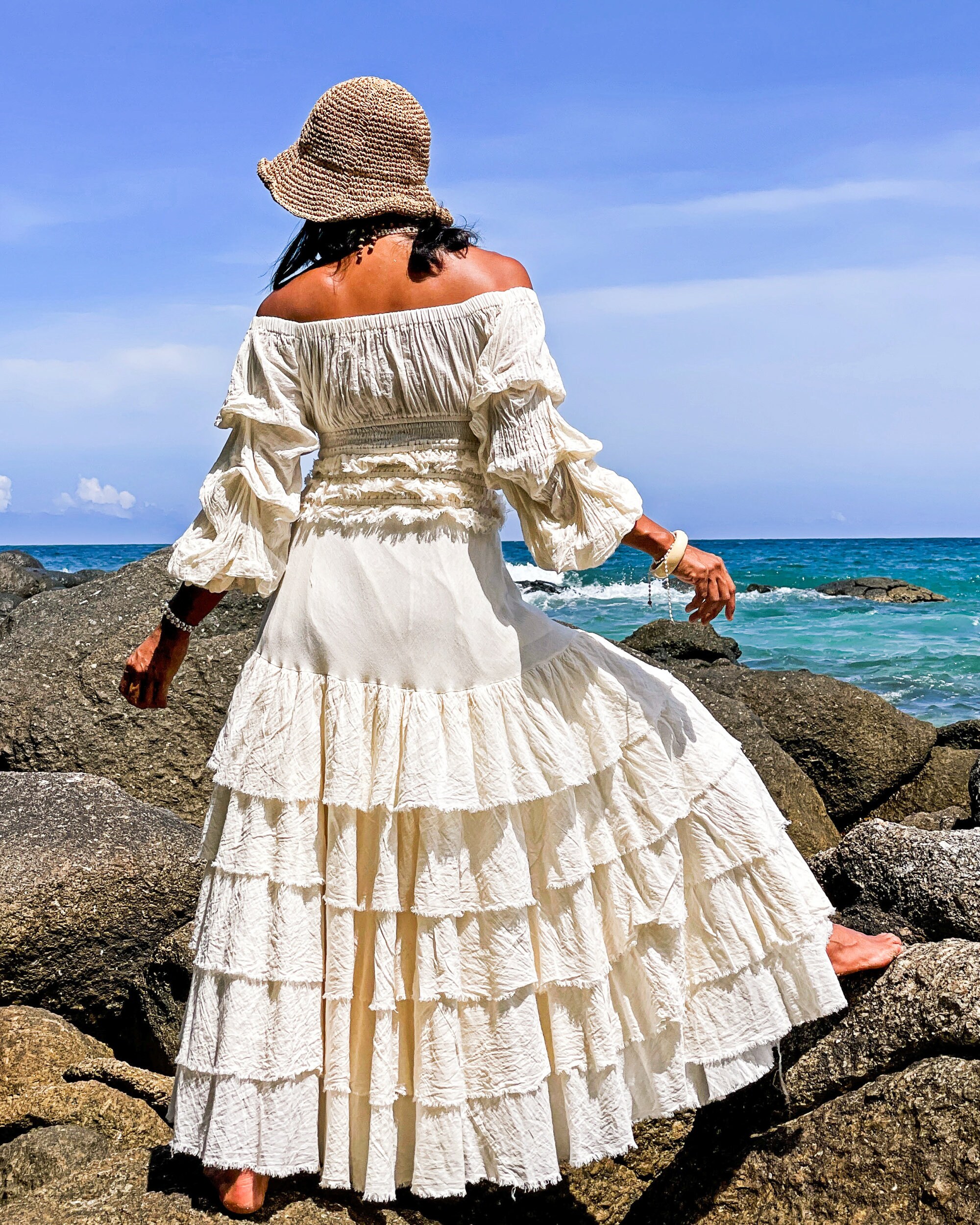 女性服セット、スカートとトップスセット、女性白服セット、オフ