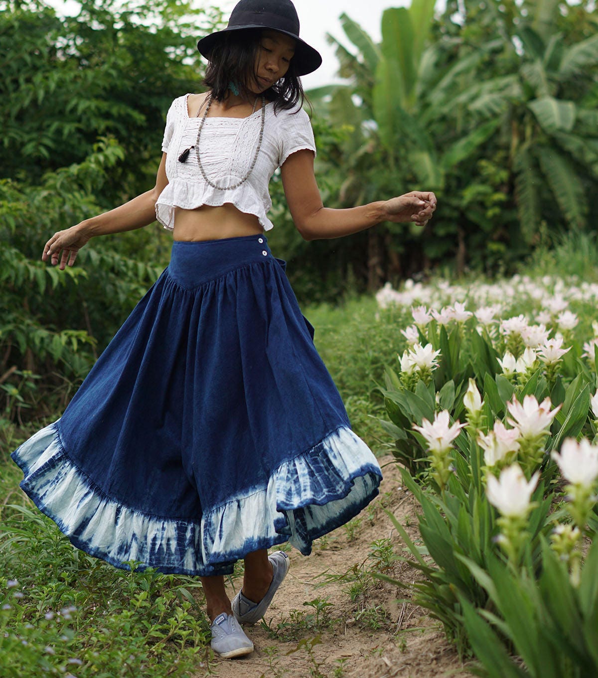bohemian skirts long harem skirt pants indigo skirt boho Etsy