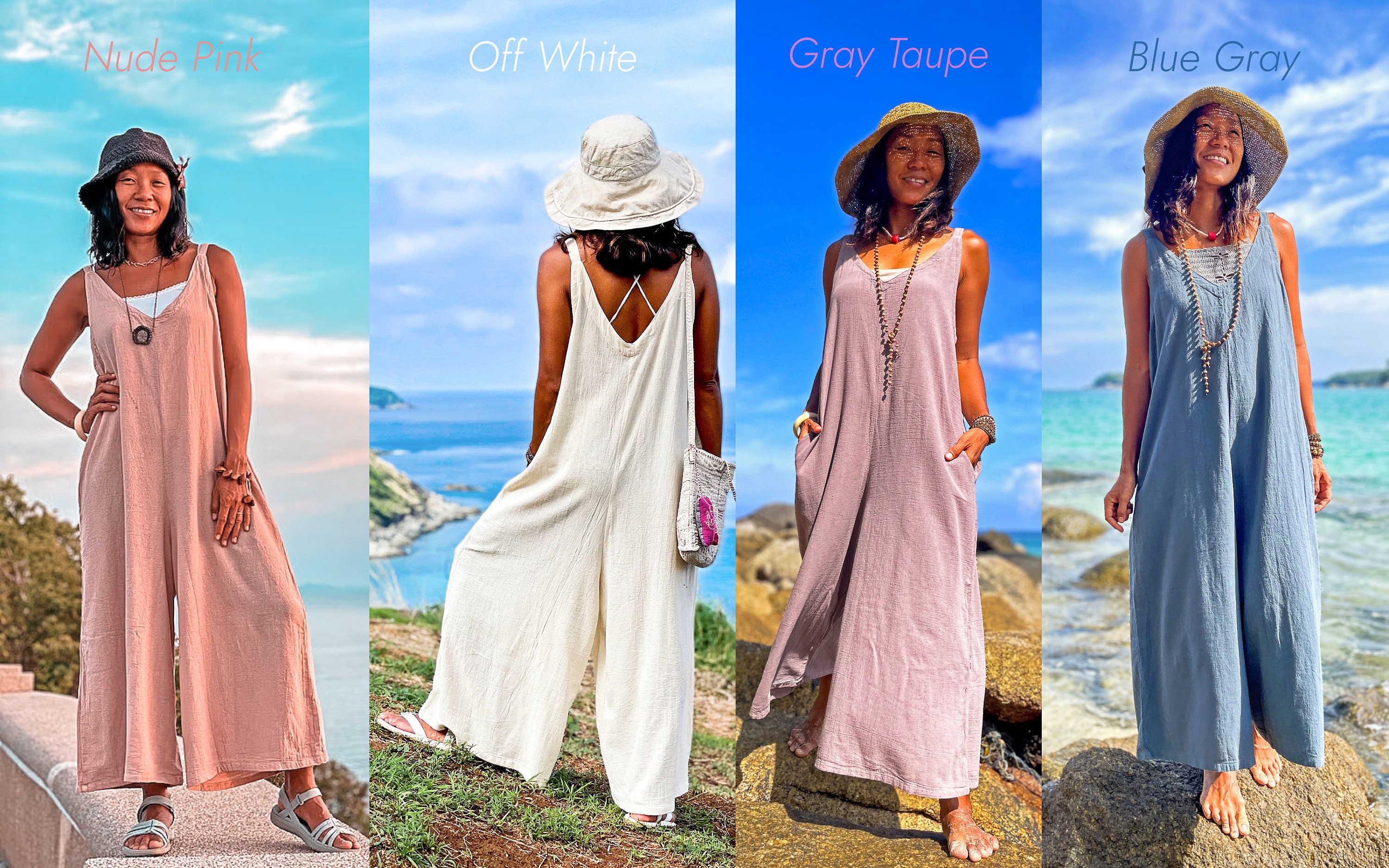 パンツ KOHKI Washed cotton jumpsuit パンツ KOHKI Washed cotton jumpsuit Khaki Cotton Jumpsuit — Loose