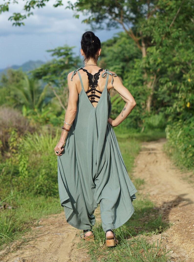Harem Jumpsuit Wide Leg Jumpsuit Yoga Romper Summer Etsy UK