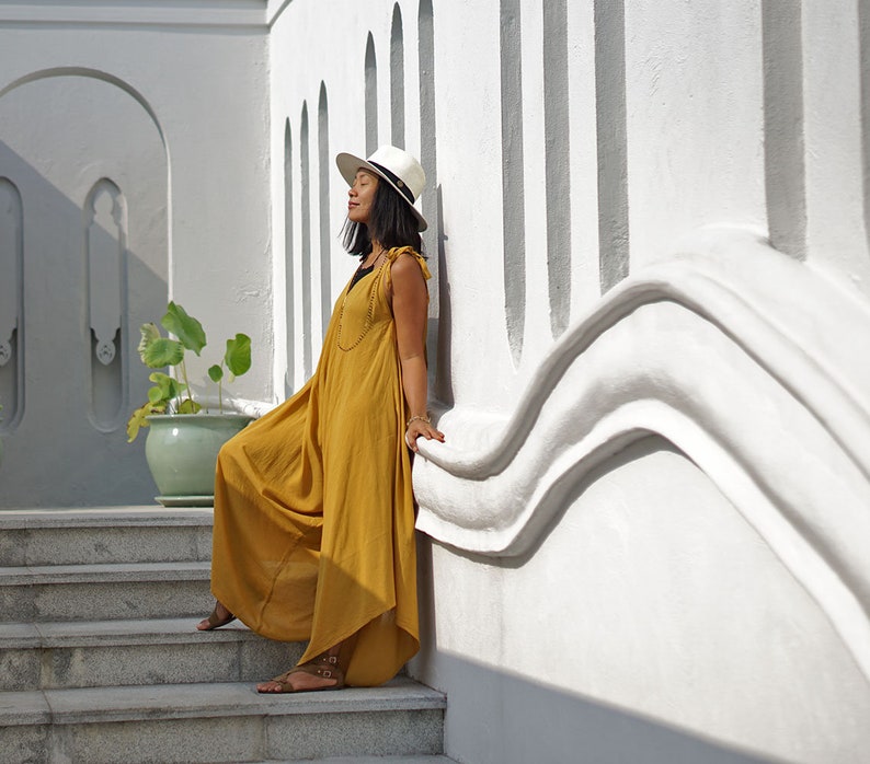 yellow harem jumpsuit