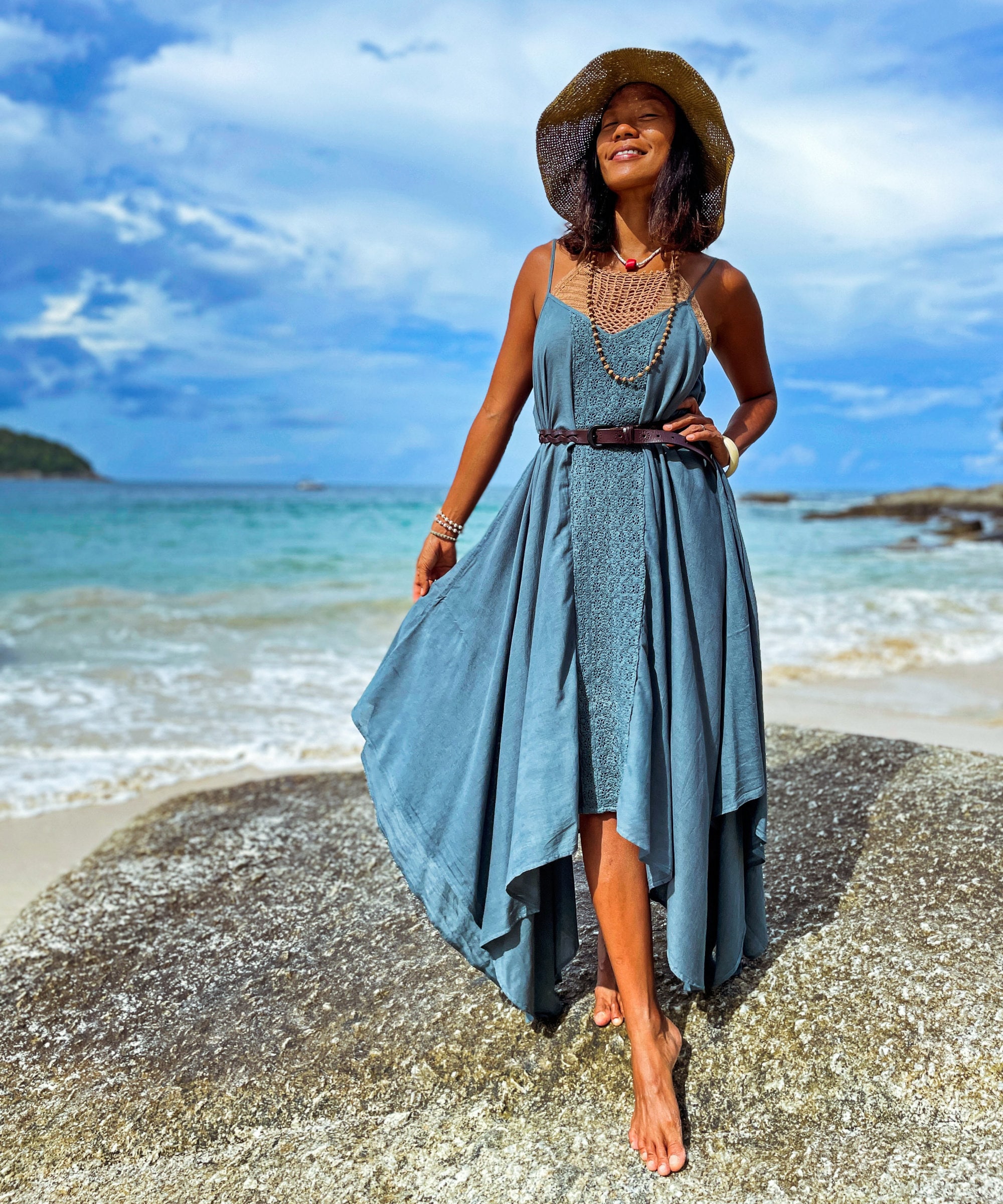 Blue Gray Dress, Long Cotton Dress, Maxi Cotton Dress, Blue Long Dress, Asymmetric Blue Dress, Asymmetric Cotton Dress, Blue Beach Dress Blue Gray Dress, Long Cotton Dress, Maxi Cotton Dress, Blue Long Dress, Asymmetric Blue Dress, Asymmetric Cotton Dress, Blue Beach Dress