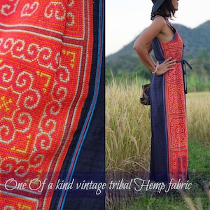Vintage Jumpsuit Dress, Vintage Jumpsuit, Vintage Clothing, Vintage Clothing for Women, Hmong Clothing, Hemp Clothing, Vintage Dress, Hemp