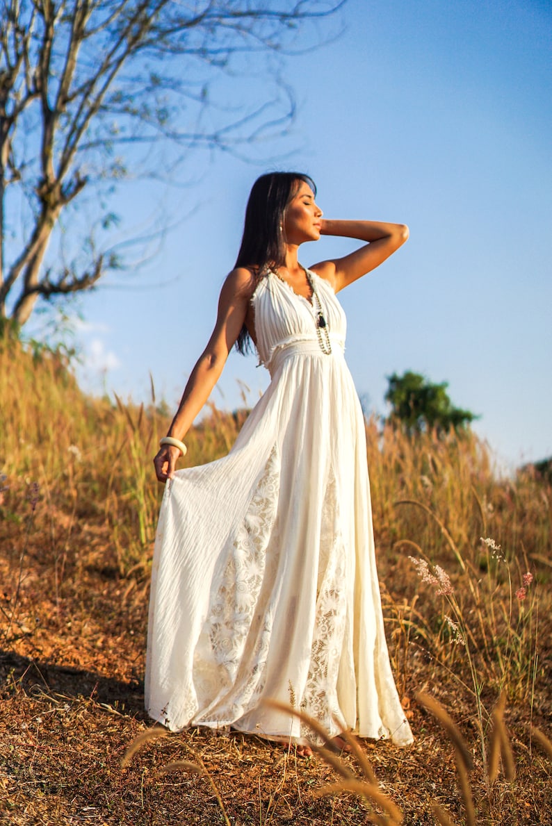 Boho Dress, Bohemian Dress, Boho Wedding Dress, Bohemian Wedding Dress, Women Boho Dress, White Boho Wedding Dress, White Boho Dress, Boho image 5