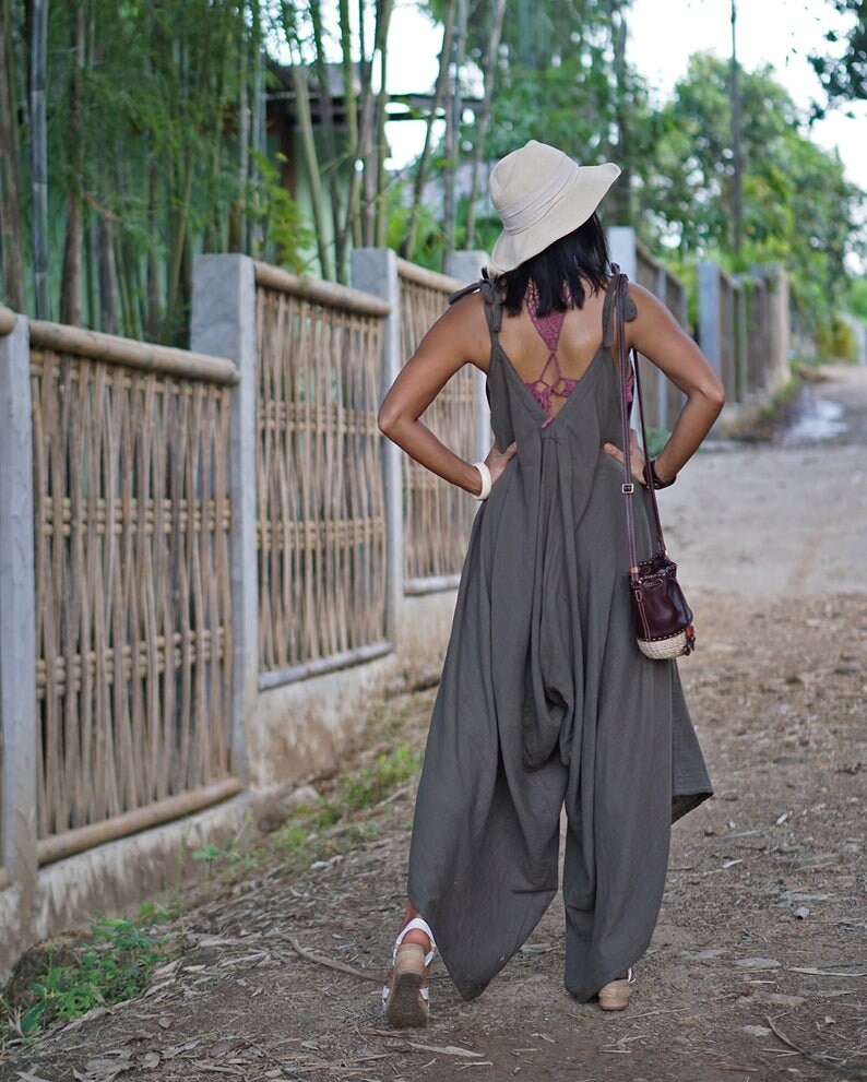 Boho Dress Jumpsuit Harem Jumpsuit Summer Jumpsuit Wide Leg Etsy