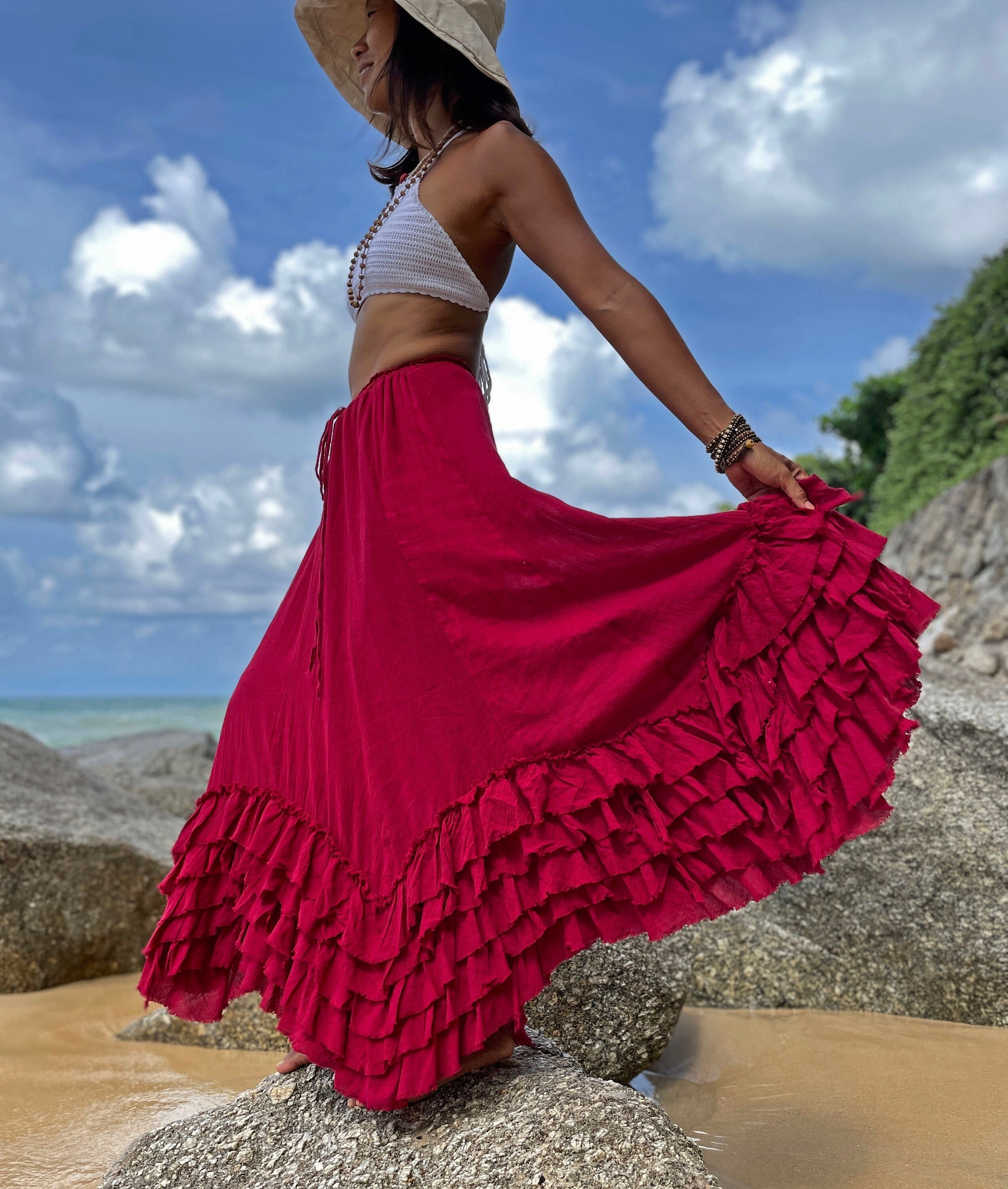 Red Skirt, Red Skirt for Women, Plus 