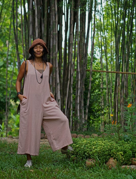 pink cotton jumpsuit