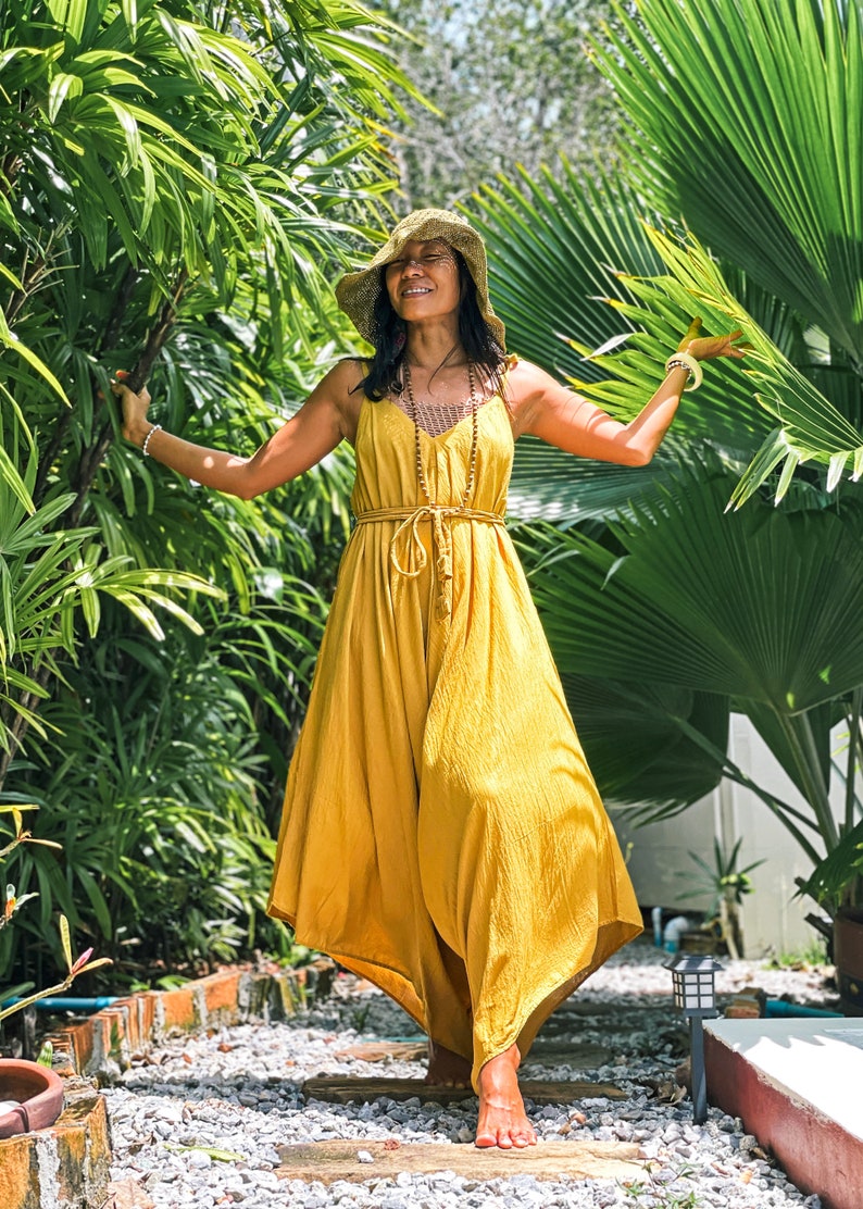 Jumpsuit Women Harem Jumpsuit Yellow Jumpsuit Plus Size Etsy