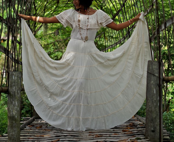 bohemian off shoulder maxi dress