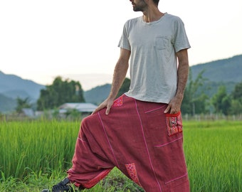 ハーレムパンツ、ヘンプパンツ、メンズハーレムパンツ、モン族服
