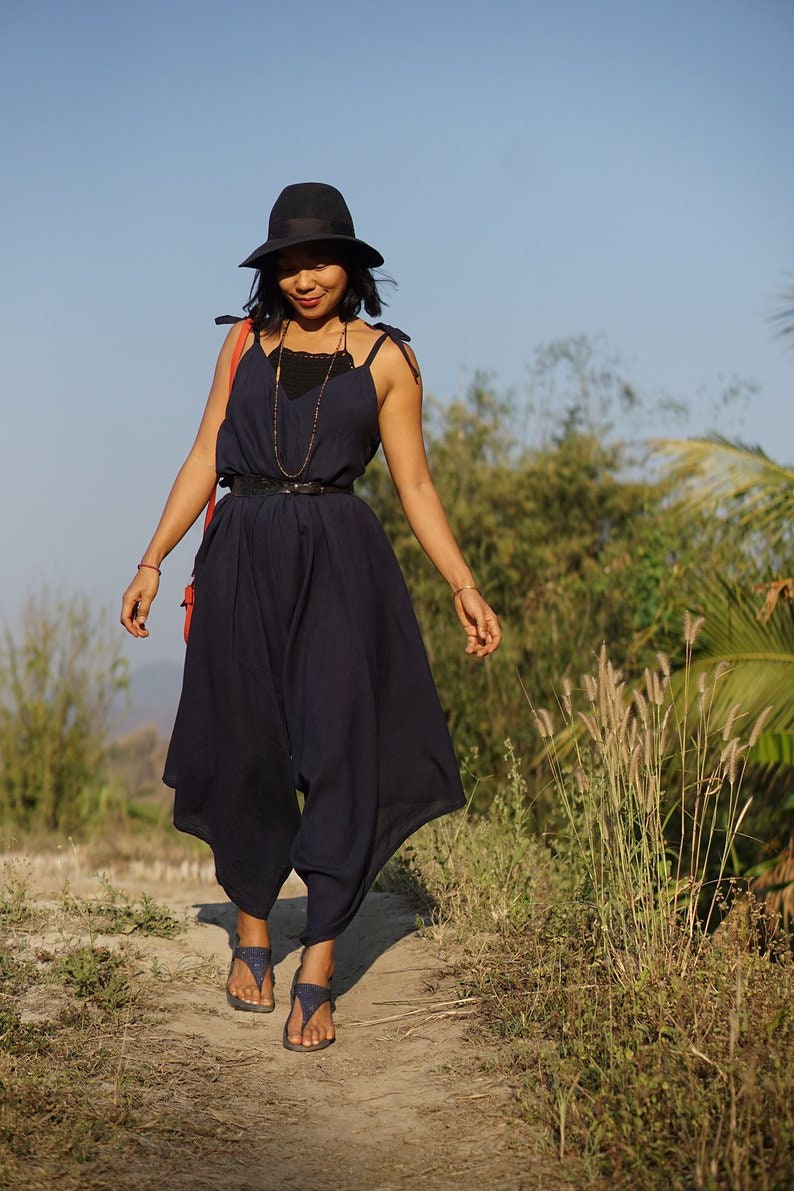 Wide Leg Jumpsuit Harem Jumpsuit Boho Dress Boho Jumpsuit Loose Jumpsuit Yoga Jumpsuit Natural Clothing Festival Jumpsuit Dress
