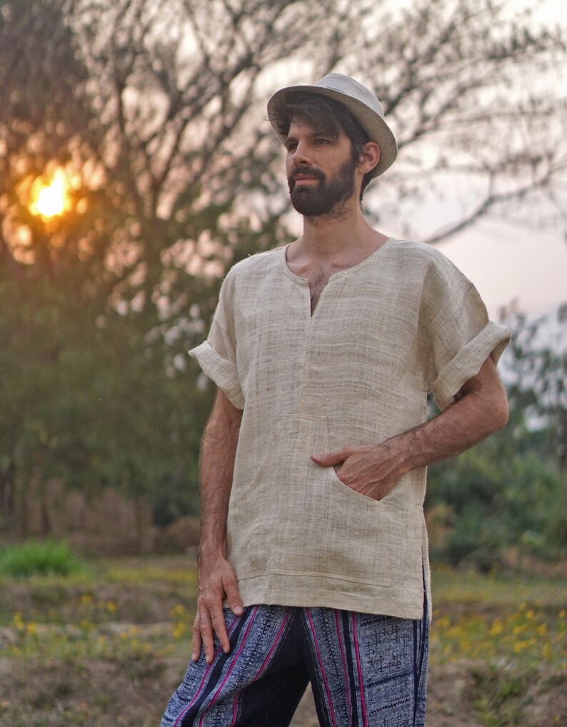 Hemp Shirt Hemp Shirt for Men Natural Hemp Clothing Natural Etsy