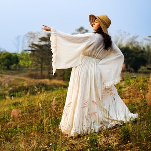 Spolverino, Kimono aperto sul davanti, Spolverino Boho, Spolverino Boho, Kimono lungo Boho, Spolverino per servizi fotografici, Maxi cardigan, Cardigan lungo, Spolverino bianco