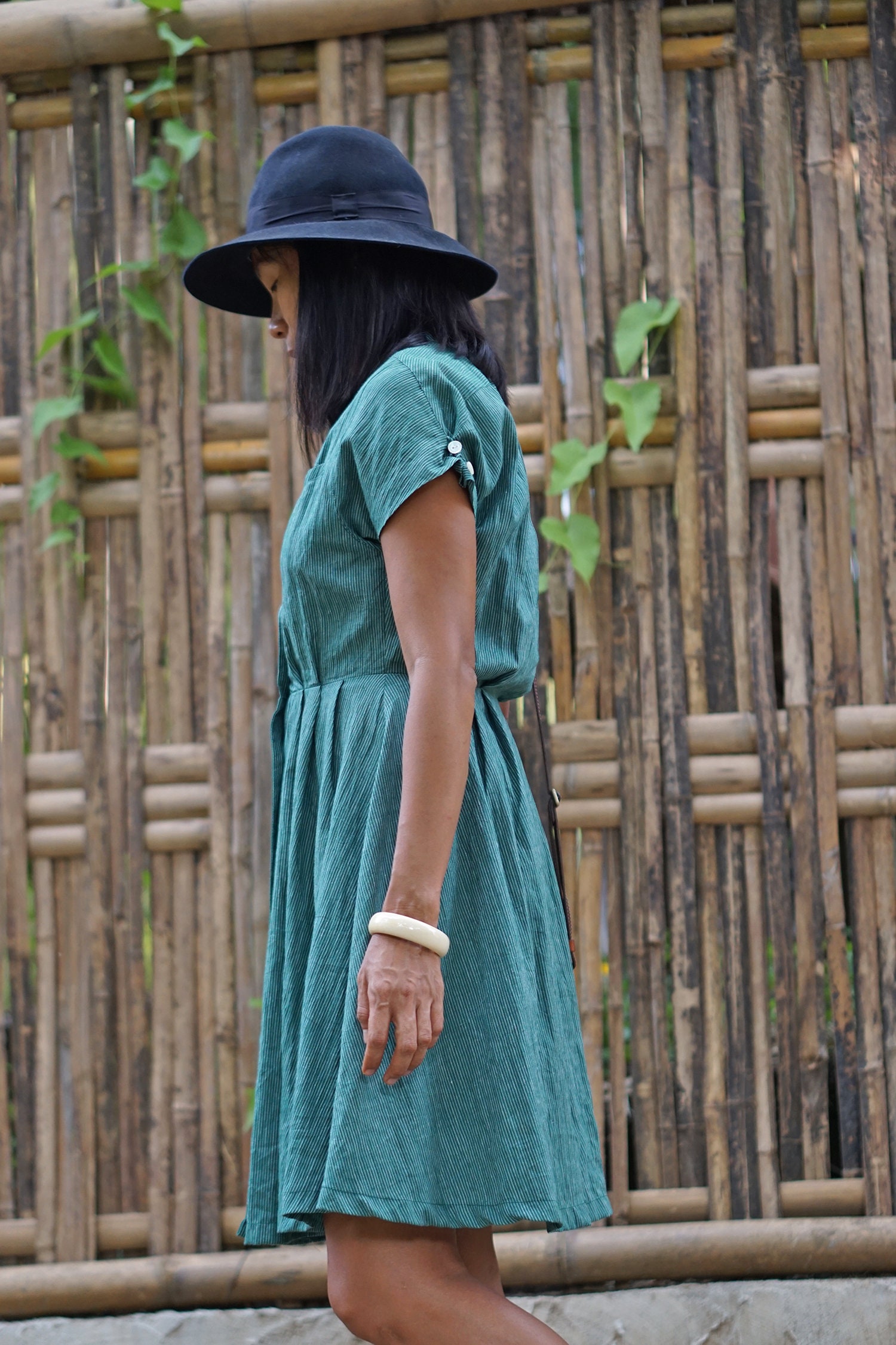 Linen Green Dress Linen Mini Dress Linen Vintage Dress | Etsy