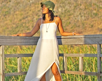 white cotton sleeveless maxi dress White Cotton Eyelet Sleeveless Midi Dress - All Dresses