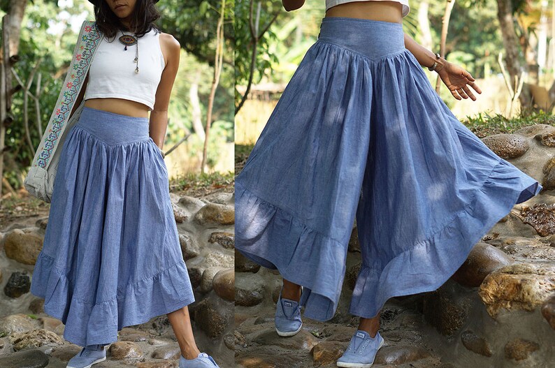 Blue Sky Skirt Pants for Women Light Blue Skirt Pants for Etsy