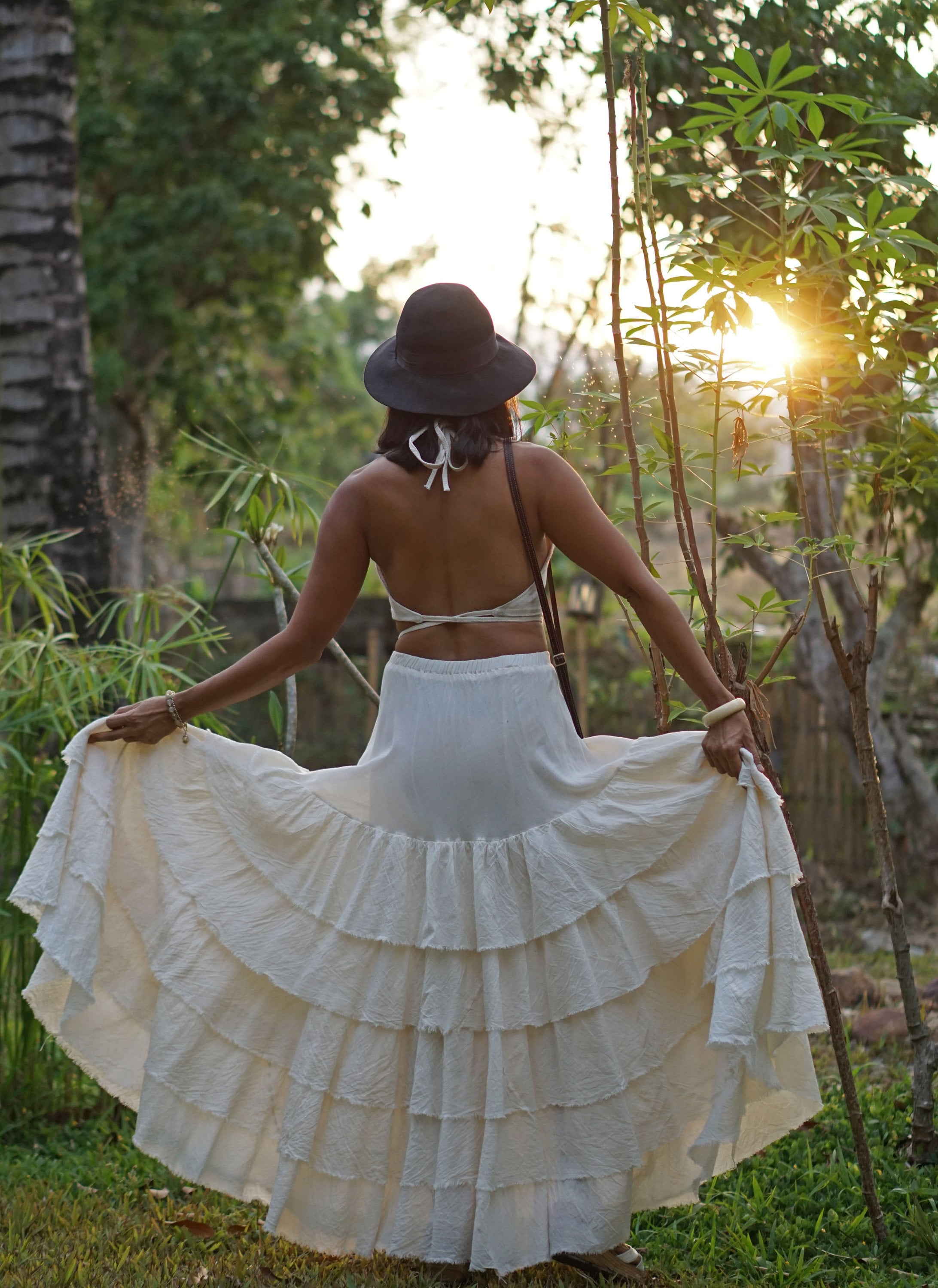 High Waist off White Maxi Boho Skirt for Women Full Circle Etsy