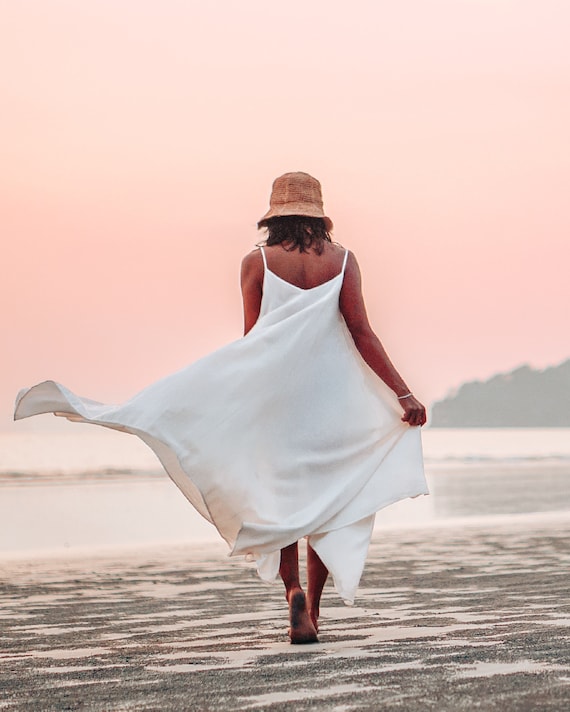 Long Summer Dress, Long Beach Dress, Maxi Beach Dress, Maxi off White Dress,  off White Long Dress, off White Dress, Bohemian Beach Dress 