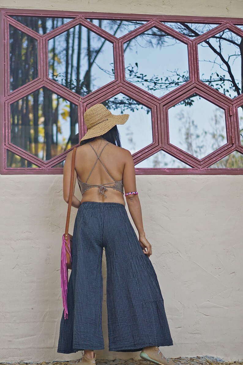 Handmade Hand Crochet Clear Brown Crop Top for Yoga Back and Neck Tie Crochet Top For Summer or Beach Bohemian Crochet Crop Top for Yoga