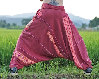 ハーレムパンツ、ヘンプパンツ、メンズハーレムパンツ、モン族服