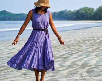 Purple Dress, Long Purple Dress, Lavender Dress, Maxi Purple Dress, Cotton Flare Dress for Women, Elegant Lilac Dress for Summer, Lavender