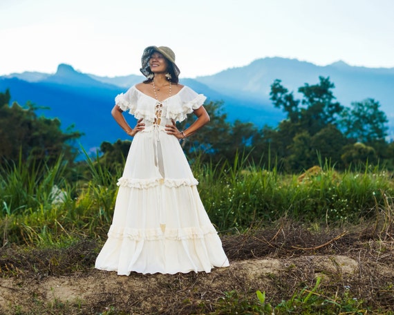 Ivory silk kimono style wedding dress separates — BIBILUXE STUDIO