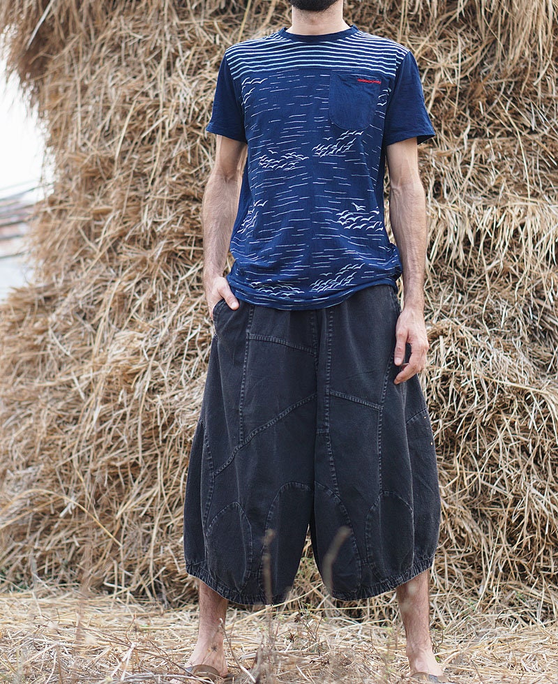 black drop crotch pants