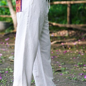 Men Linen Pants, White Linen Pants, Men Linen Clothing, Linen Pocket
