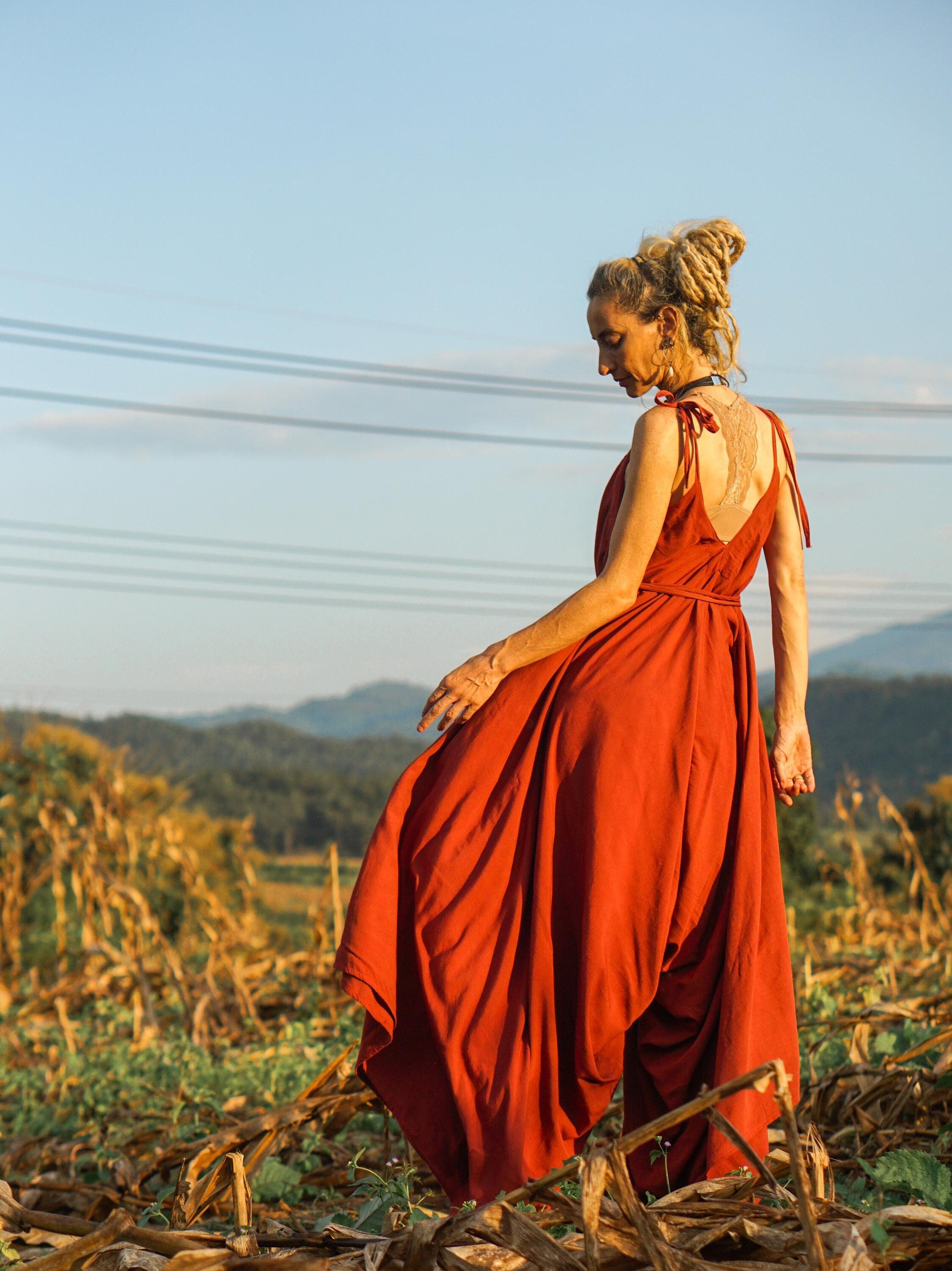 Red Overalls Dress - Etsy Canada