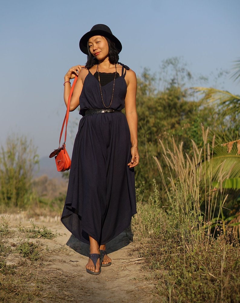 Wide Leg Jumpsuit Harem Jumpsuit Boho Dress Boho Jumpsuit Loose Jumpsuit Yoga Jumpsuit Natural Clothing Festival Jumpsuit Dress