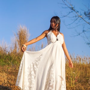 Boho-Kleid, böhmisches Kleid, Boho-Hochzeitskleid, böhmisches Hochzeitskleid, Frauen-Boho-Kleid, weißes Boho-Hochzeitskleid, Boho-Kleid Bild 6